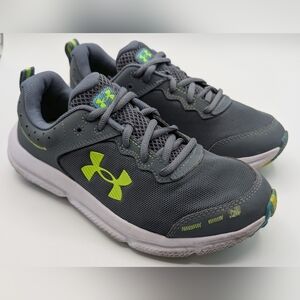 Under Armour Charcoal and Lime Sneakers Sz 6
